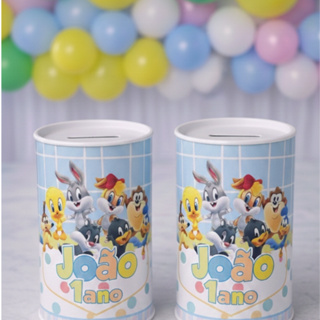 ADESIVO de Cofrinho Personalizado BABY LOONEY TUNES/ FAZEMOS TODOS OS TEMAS em Oferta na Shopee