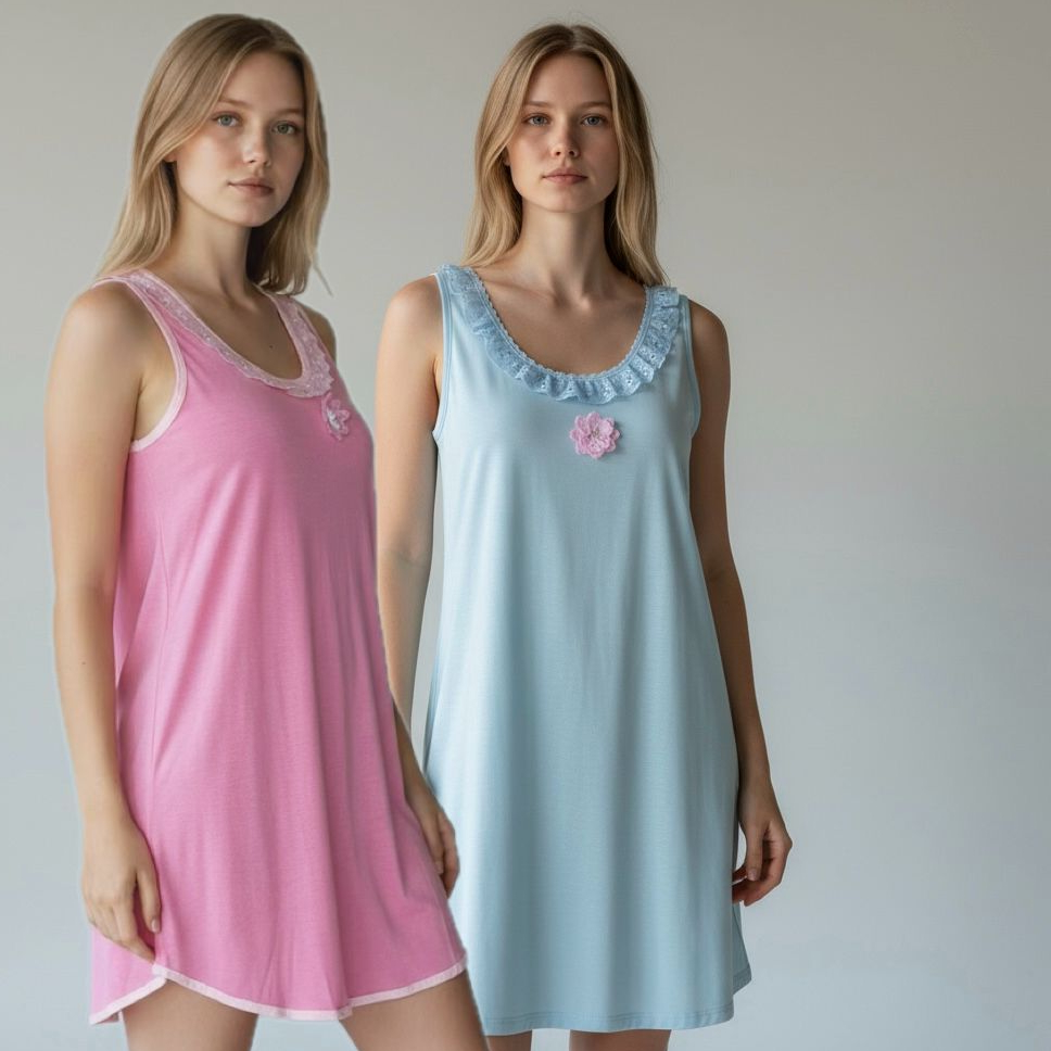 Kit 2 Camisola Feminina Senhora Malha Premium Elegante e Confortável