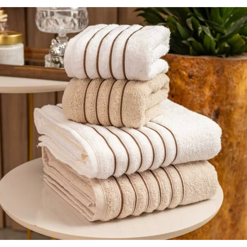 Jogo Toalhas De Banho Super Luxo 4 Peças 100% Algodão Casal Gigante Alta Absorção Toalha Felpuda