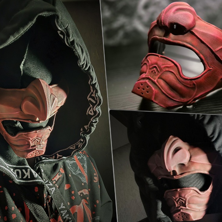 Máscara Oni Samurai Fantasia Cosplay Japonês Japão Anime Geek Ogro Troll