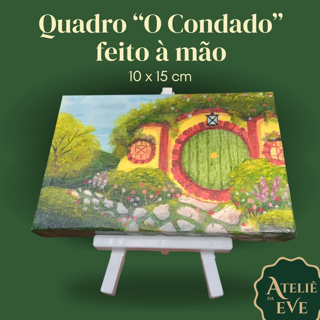 O Condado – Quadro Decorativo Pintado à Mão Sob Encomenda| Inspirado em O Hobbit e O Senhor dos Anéis (Tolkien)|Bolseiro