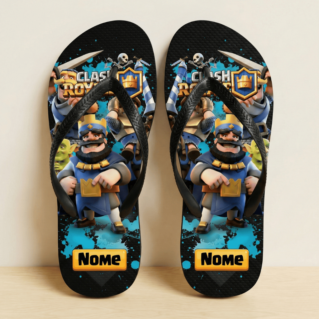 Chinelo Clash Royale COM NOME Personalizado Adulto Infantil 4 modelos em Oferta na Shopee
