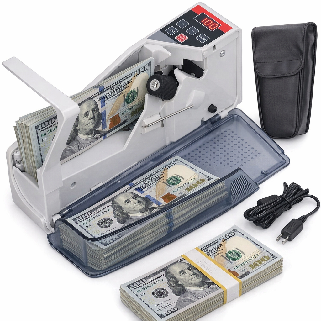 Contador de Cédulas V40 Digital Portátil Bivolt Silencioso com Estojo