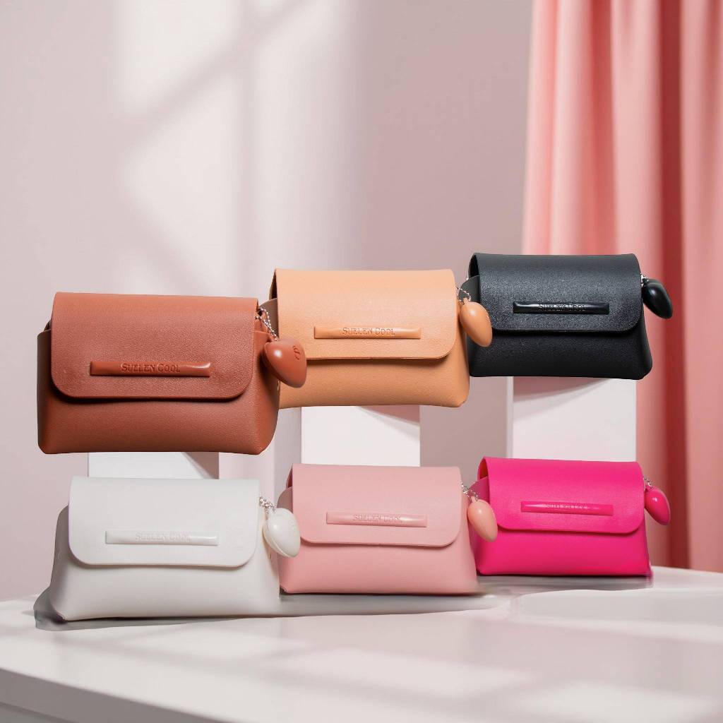 Bolsinha Feminina Suellen com Coração | Clutch Compacta e Porta Maquiagem MC Utilidade