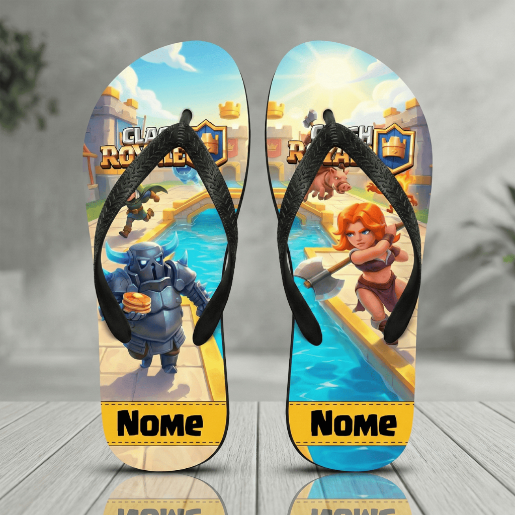 Chinelo personalizado com estampa de Clash Royale