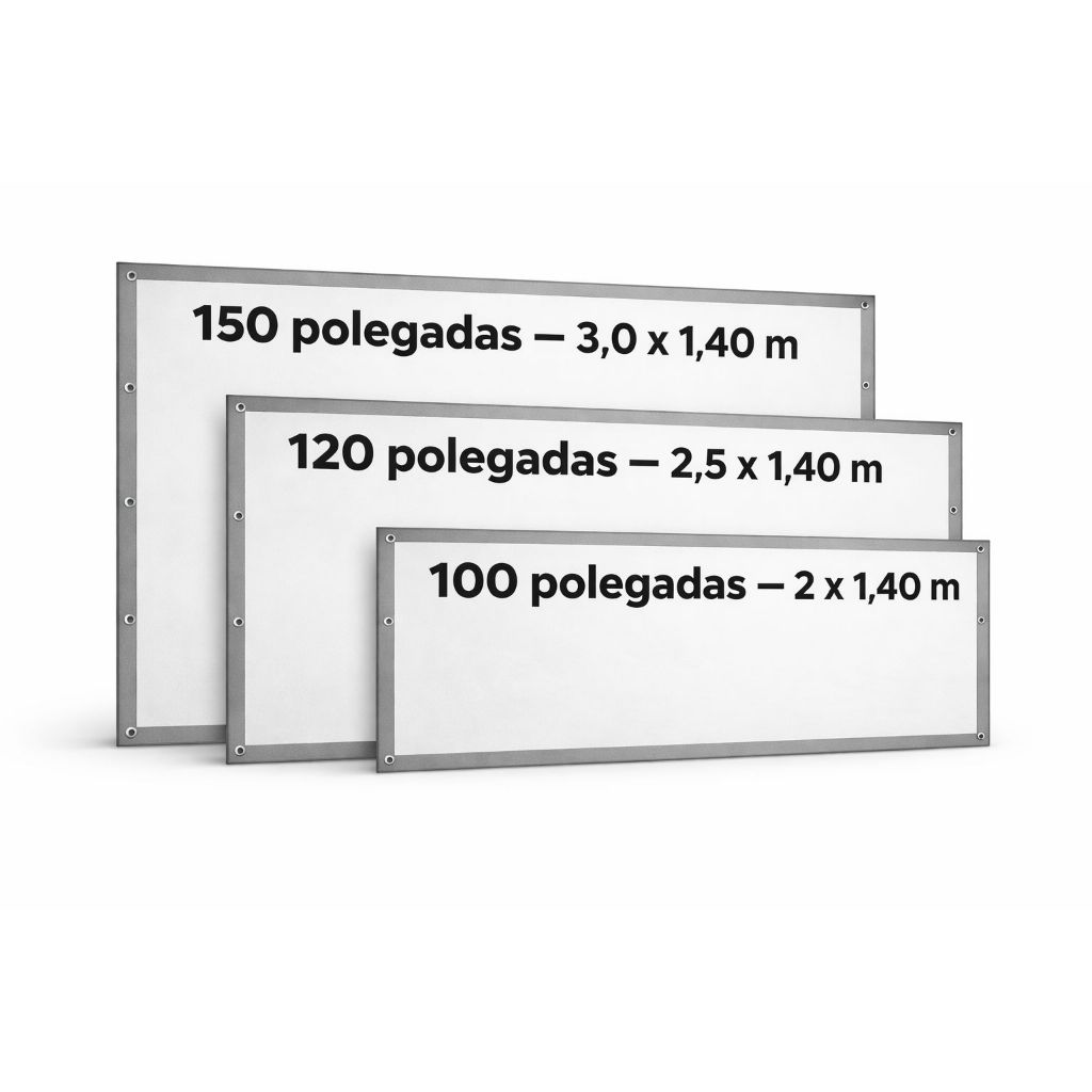 TELA TELÃO DE PROJETOR PROJEÇÃO 100,120 E 150 CINEMA EM CASA MAIS KIT DE INSTALAÇÃO