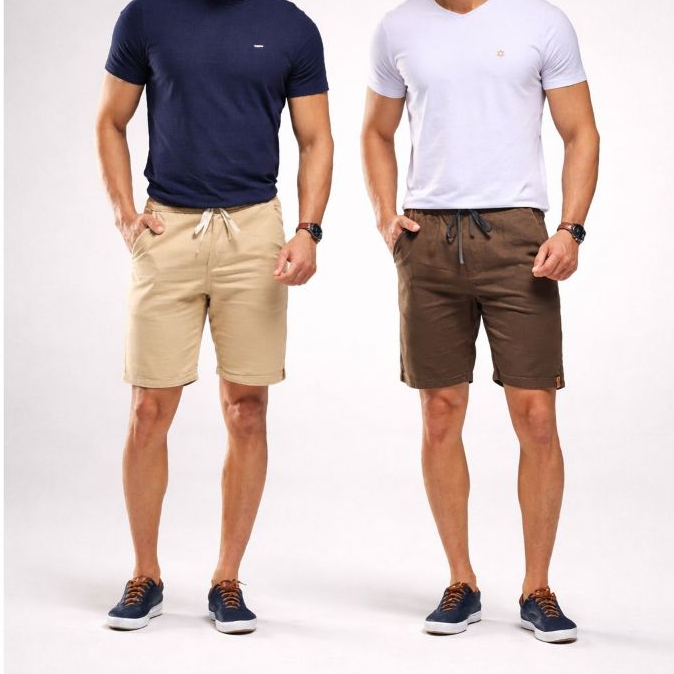 Short Linho Básico Masculino Premium Qualidade Conforto Bermuda Estilosa Elegante