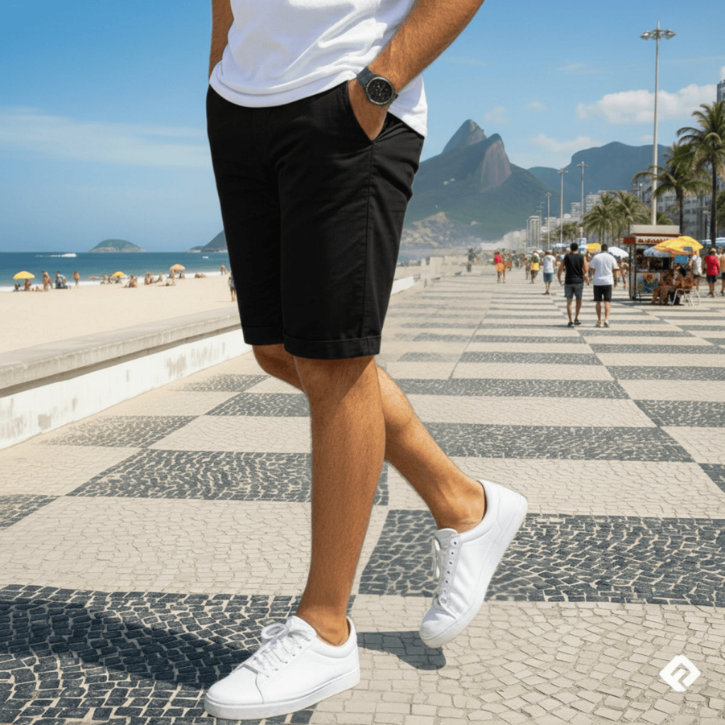 Bermuda Sarja Shorts Masculina Alta Qualidade Verão Masculino Top Tendencia em Oferta na Shopee