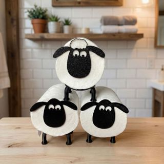 Kit Suportes Porta Papel Higiênico Ovelha Shaun Carneiro Banheiro Decoração em Oferta na Shopee
