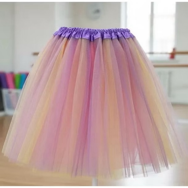 SAIA DE TULE BICOLOR LISA | TAM.: 40CM | SAIA BABADO EM TULE | CARNAVAL | FESTA FANTASIA | JUNINA | APRESENTAÇÕES | BALÉ