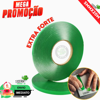 1 a 8 Rolo Fita Dupla Face 5mmx20m Extra Forte Acrílica Ideal para Espelho Placas PVC Mol…