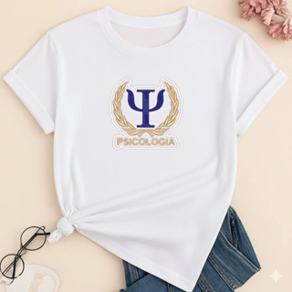 Camiseta Psicologia Unissex Estampa DTF Alto Relevo Efeito Bordado Algodão Adulto Infantil Branca Preta Bege em Oferta na Shopee
