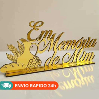 Placa frase EM MEMÓRIA DE MIM para decoraçao de Santa Ceia igrejas em Oferta na Shopee