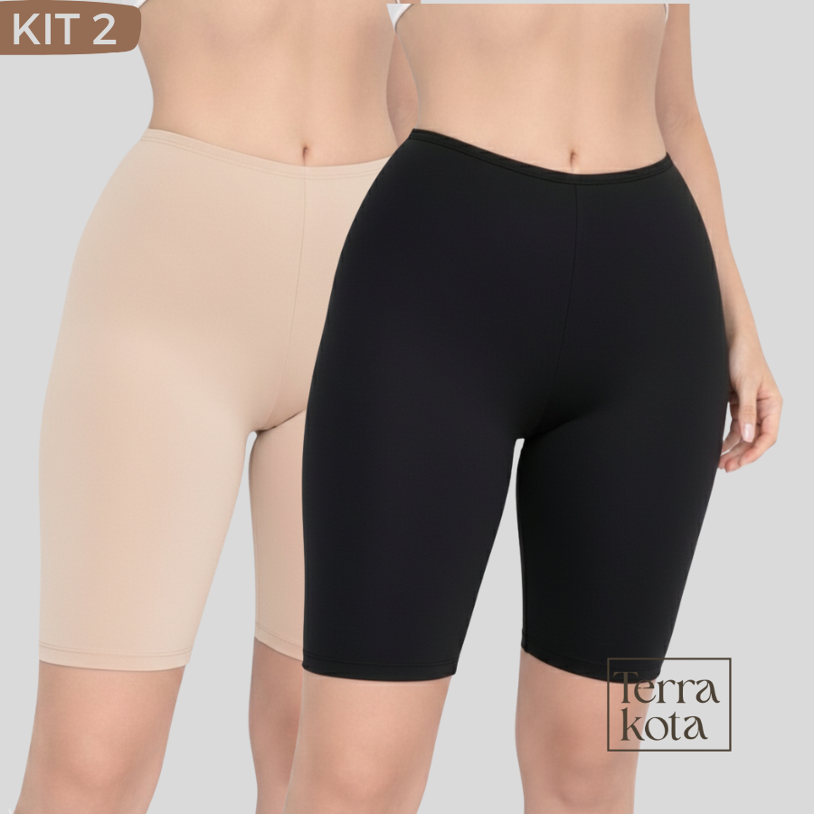 Kit 2 Bermuda Segunda Pele Short Anágua Bainha feminino Confortável Leve Combinete em Oferta na Shopee