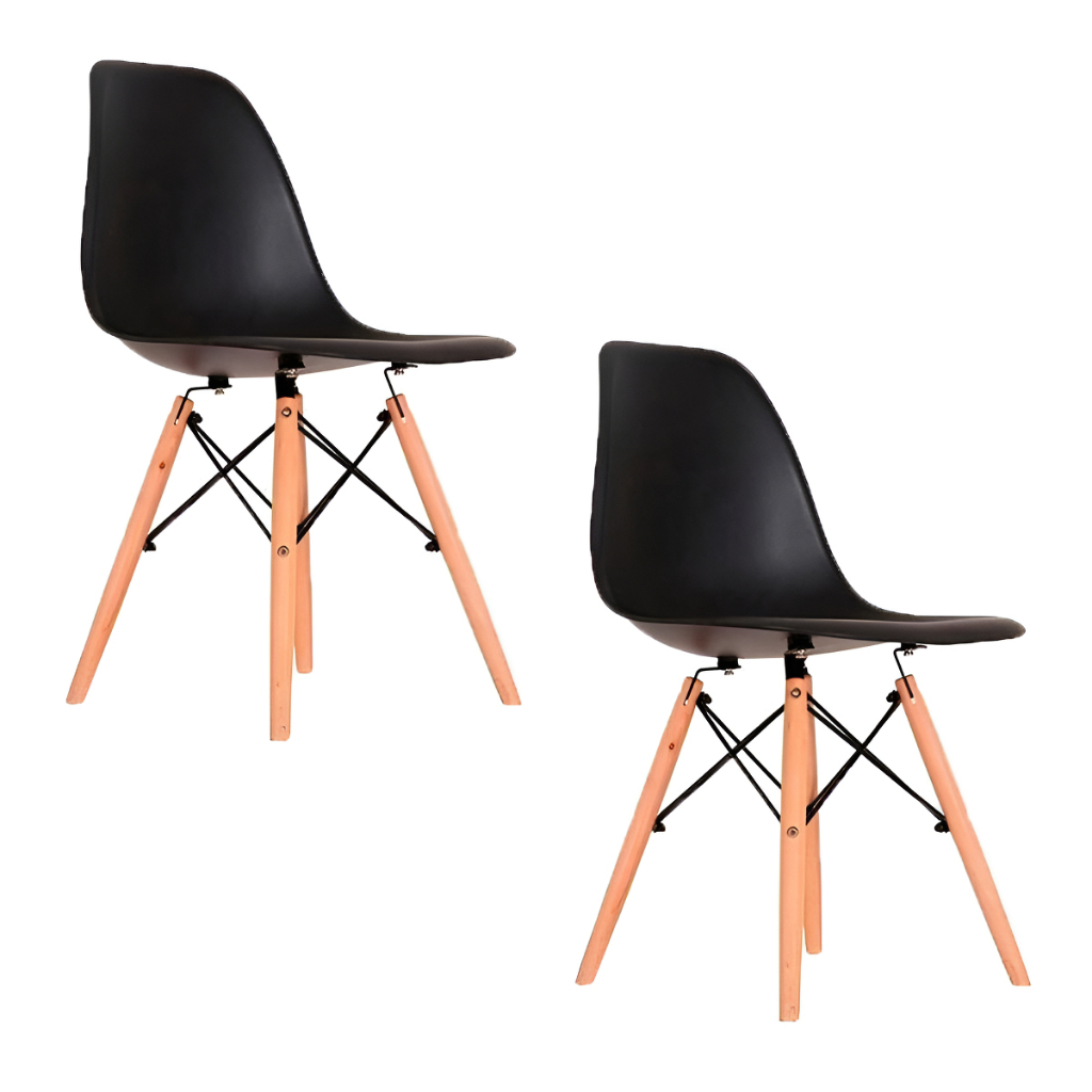 Cadeira DKR Eiffel com Base em Madeira Resistente e Estável