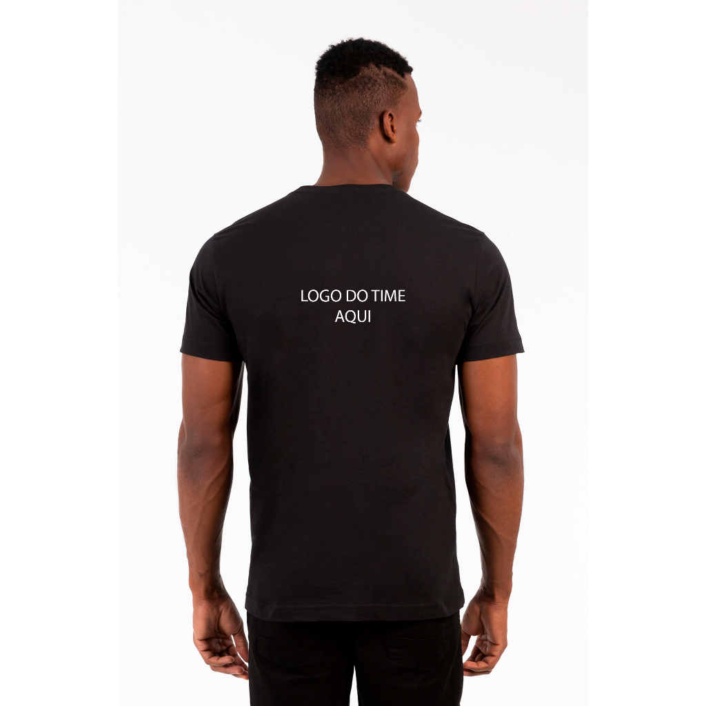 Kit Camiseta Escudo Time De Costas - Futebol Camiseta Preto