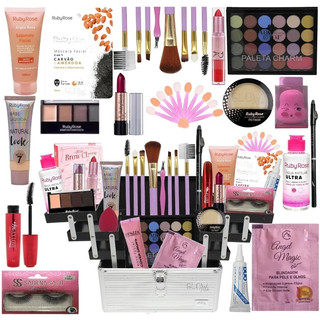 Kit Maquiagem Variado Completo Com Pincéis