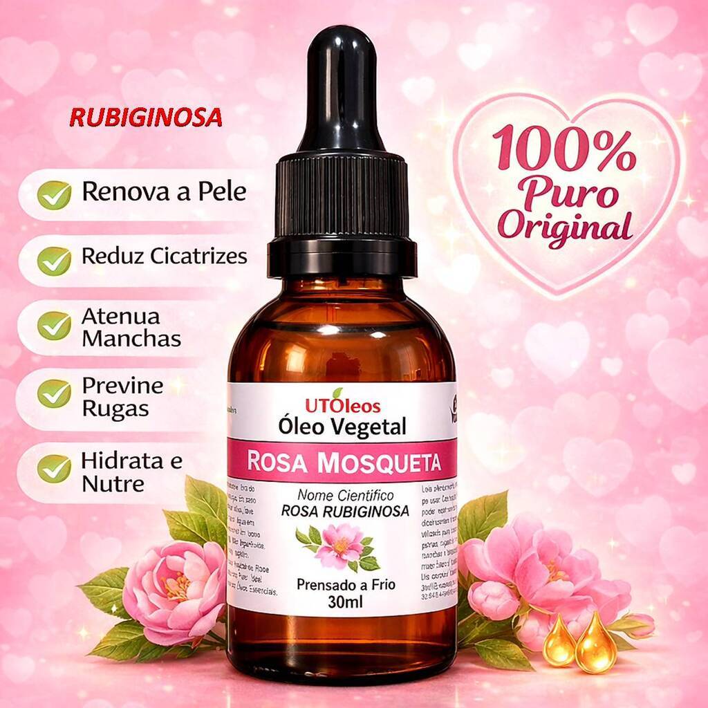 Óleo Vegetal De Rosa Mosqueta RUBIGINOSA 30ml Linhas de Expressão em Oferta na Shopee