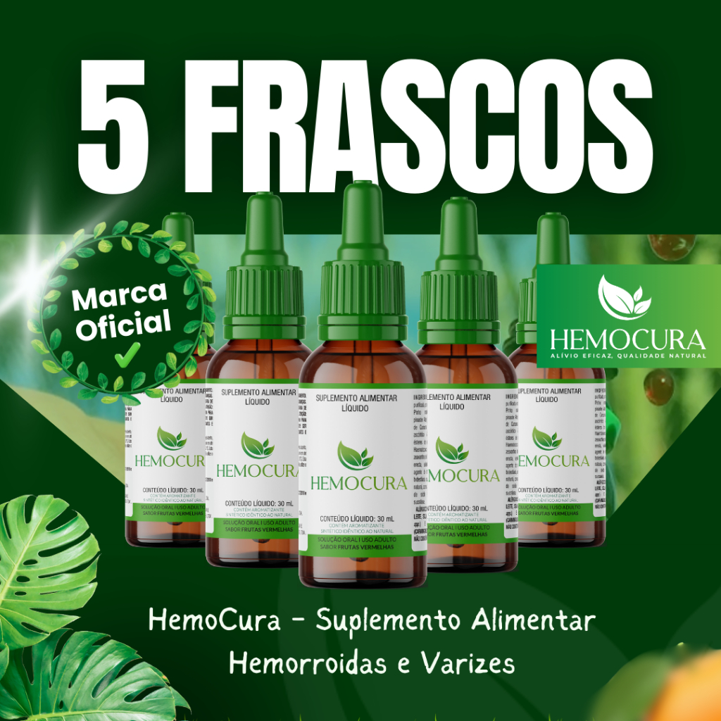 Kit 5x HemoCura Gotas 30ml – Suplemento Alimentar | Oficial em Oferta na Shopee
