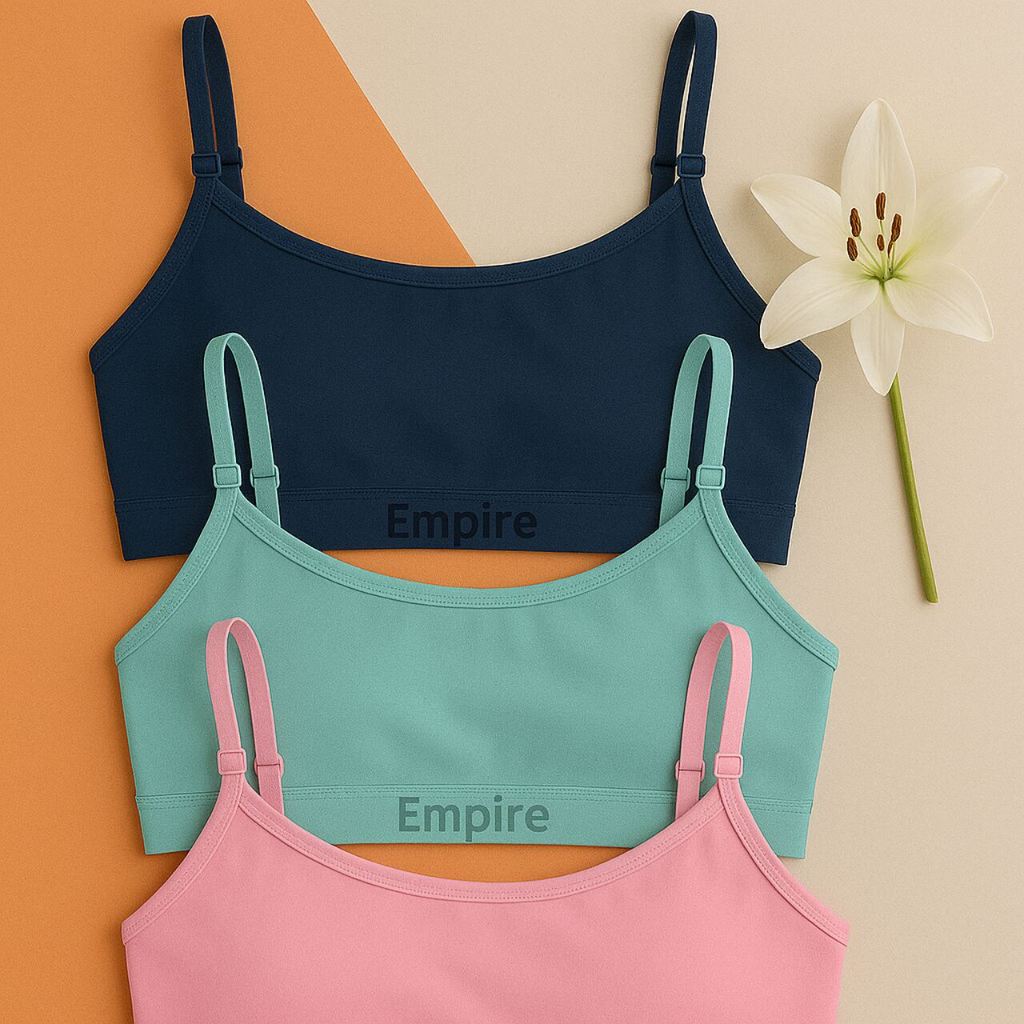 Kit 3 Top Feminino Forrado de Microfibra Sutiã Sem Bojo Top Fitness de Academia Adulto Lisos