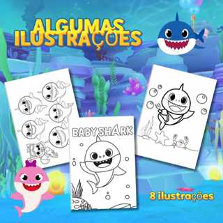 Livro de Colorir Baby Shark | Lembrancinha de Aniversário Infantil Personalizado em Oferta na Shopee