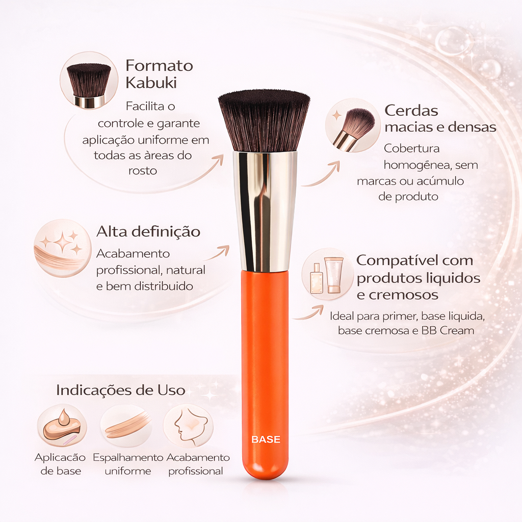 Pincel Para Base Macrilan BT03 Beauty Tools Profissional Maquiagem