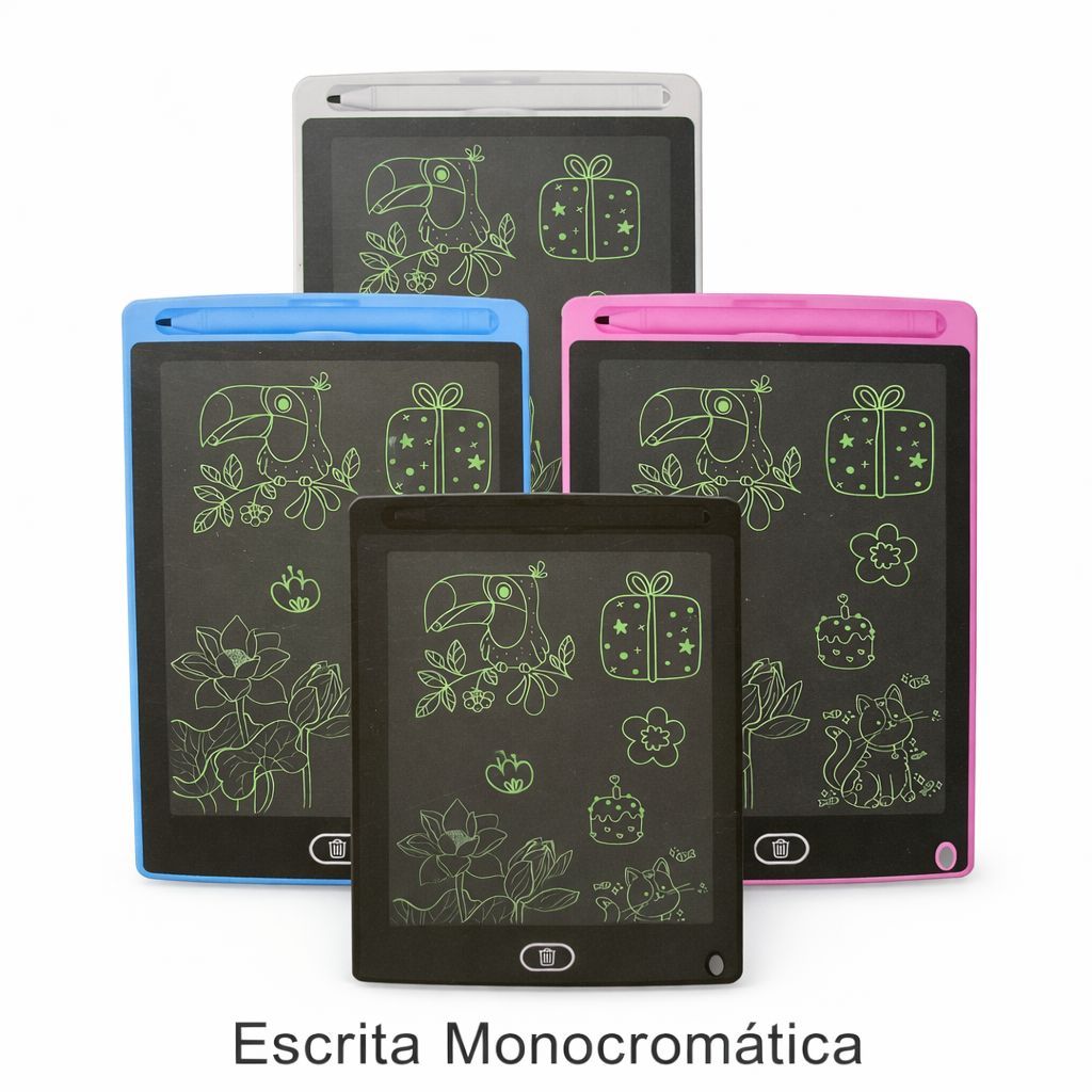 Quadro de Anotações Digital LCD 12” Infantil | Tablet de Escrita Monocromático | Lousa El…