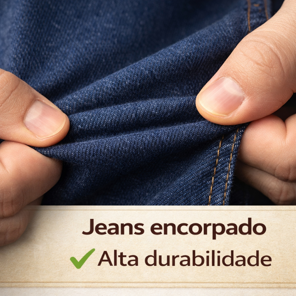 Calça Masculina Jeans Trabalho Tradicional Reforçada Com Elastano Reta Básica Lycra — imagem 2 de 2