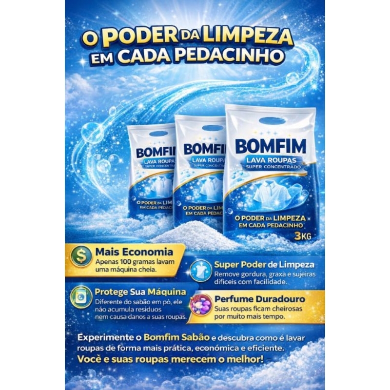 LAVA ROUPAS / SABÃO/ LAVAGEM PERFEITA GRANULADO, 1kg a 3kg.