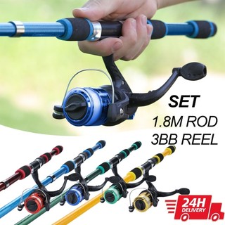 Vara De Pesca 60-120lbs Completa Com Molinete Esportiva Ao Ar Livre Robalo Portátil