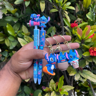 Caneta Stitch Fofo Tinta Preta E Chaveiro Stitch Papelaria Escolar Presente Volta às Aula em Oferta na Shopee