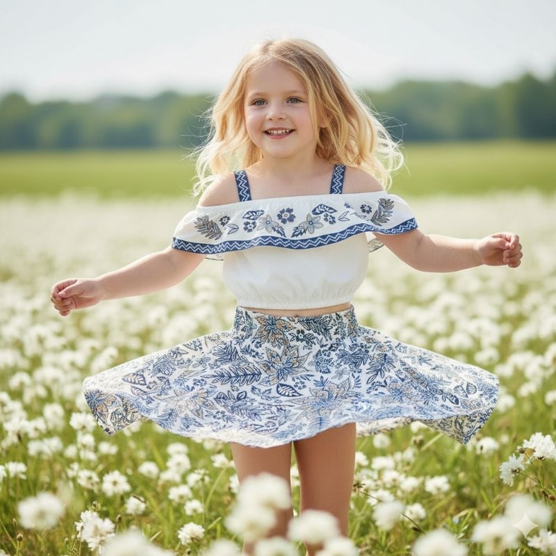 Conjunto infantil menina feminino Verão Cropped e Short ou short saia Algodão Qualidade e Elastano Nanai