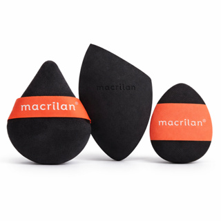 Trio Esponjas Maquiagem Macrilan EP26 Para Base Pó e Corretivo Preta em Oferta na Shopee
