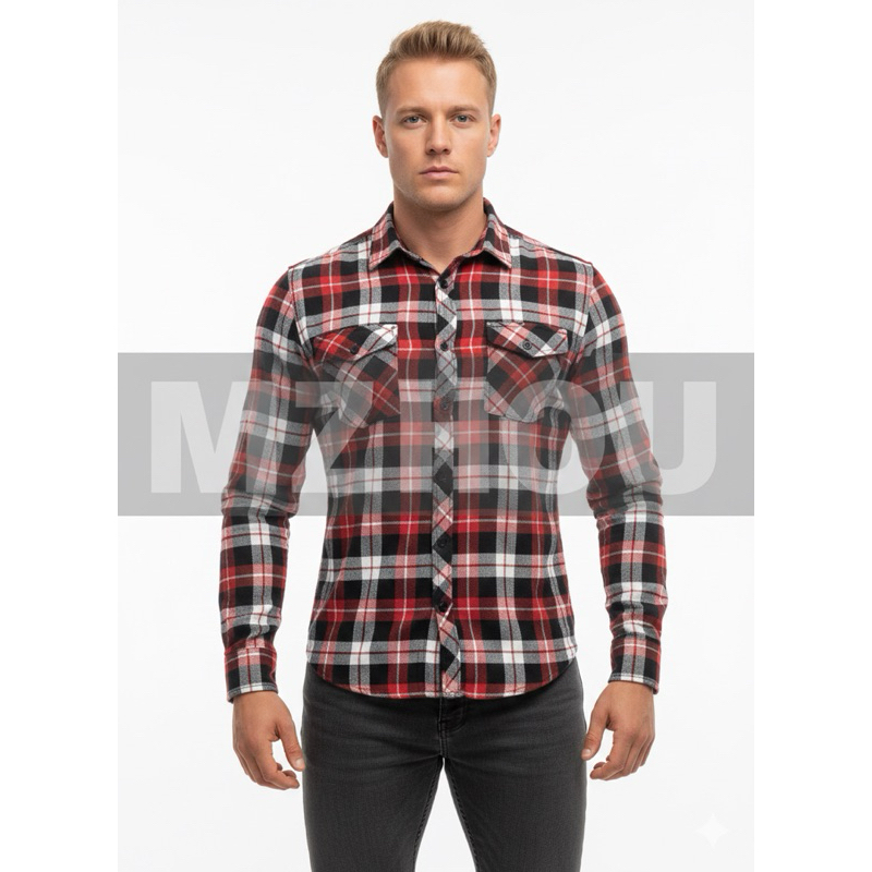 CAMISAS XADREZ MASCULINA FLANELADA MANGA LONGA COM BOLSOS FESTA JUNINA SLIM FIT