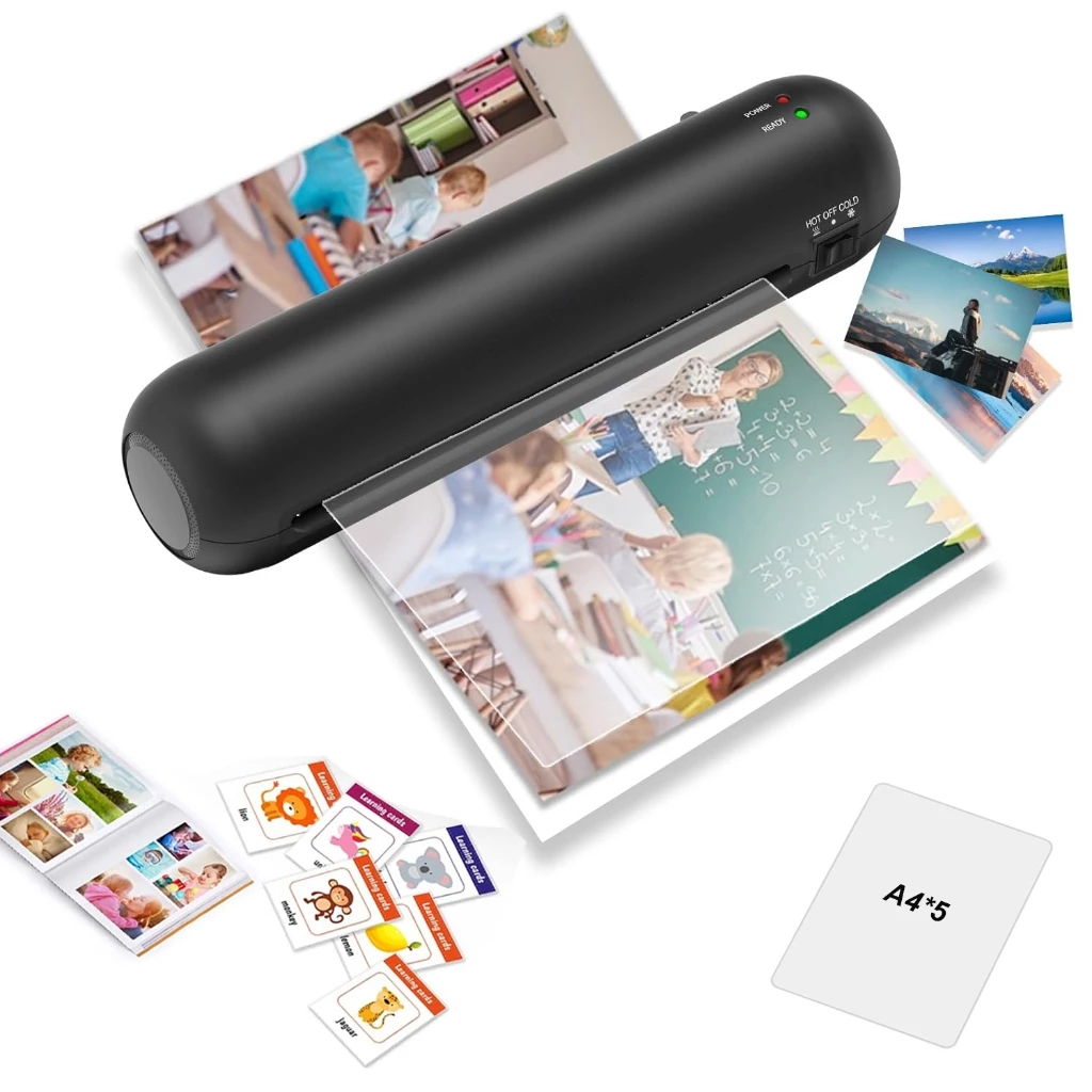 QFUN Plastificadora Nova Laminadora Refiladora A4/A5/A6 Térmica Para Escola E Escritór Preto/branco 220V/127V