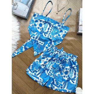 AZALEA Conjunto feminina em tecido crepinho de cropped com amarração +short com forrado 212 em Oferta na Shopee