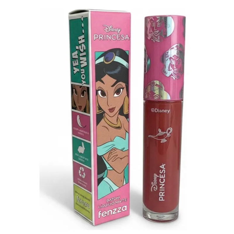 Batom Liquido Matte Disney Princesas Fenzza  Jasmine