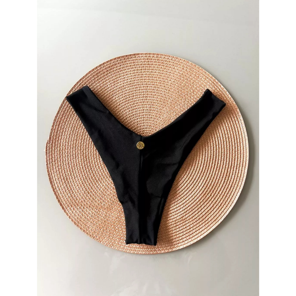 Calcinha Biquini Cintura Alta Feminino Parte de Baixo Fio duplo Praia Verão Piscina Lisa Preta Azul em Oferta na Shopee