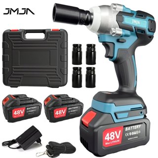 JMJN Chave de Impacto 48V Sem Fio–Parafusadeira Impacto Profissional com 2 Baterias Maleta Carregador e Soquetes em Oferta na Shopee
