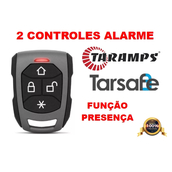 2 Controle presença alarme Taramps, Tarsafe cinza original (todos modelos da marca, carro e moto)