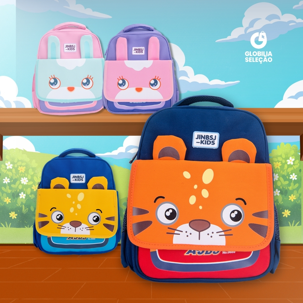 Mochila Infantil Escolar Menino Menina  Resistente Passeio Bolsa Impermeável De Desenho Animado MA5119-T