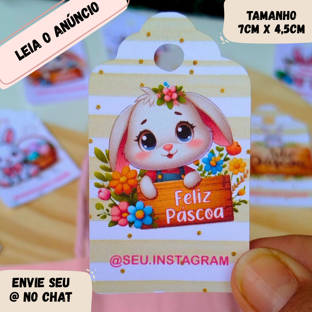 50 / 100 / 150 Tag de Páscoa - Tag para embalagens de Páscoa - Tag para caixa de Ovo Páscoa50 / 100 / 150 em Oferta na Shopee