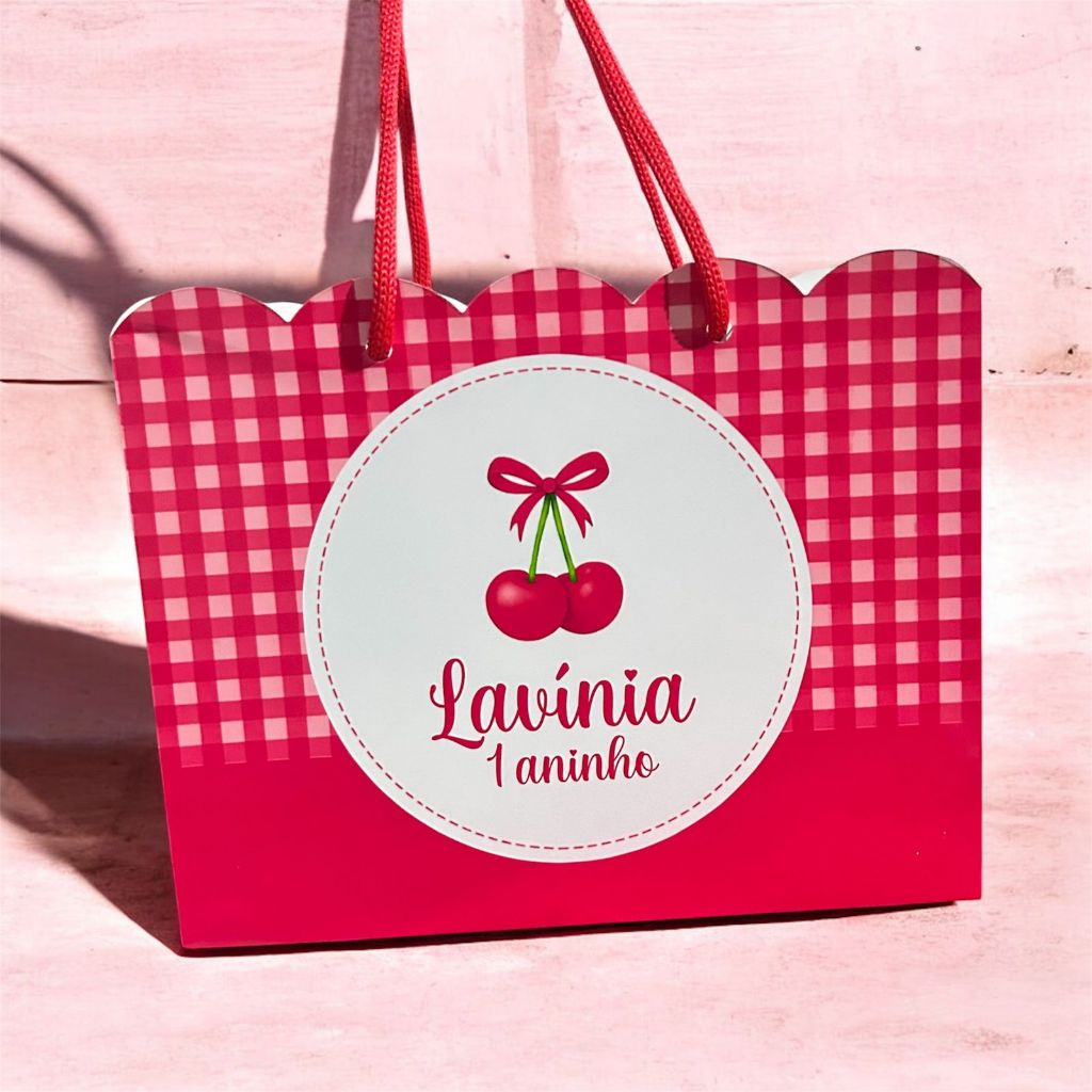 Sacolinhas Personalizadas M - Cerejinha - Lembrancinhas de festa