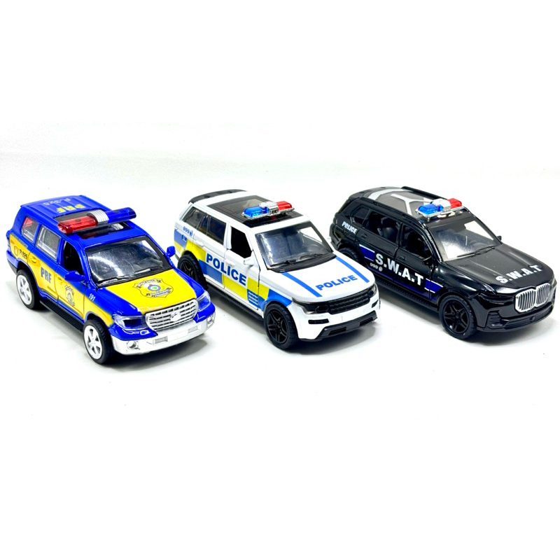 Miniatura Carros de polícia 1:36 /Polícia Federal/SWAT/Policia Inglesa(Abre portas,porta malas)