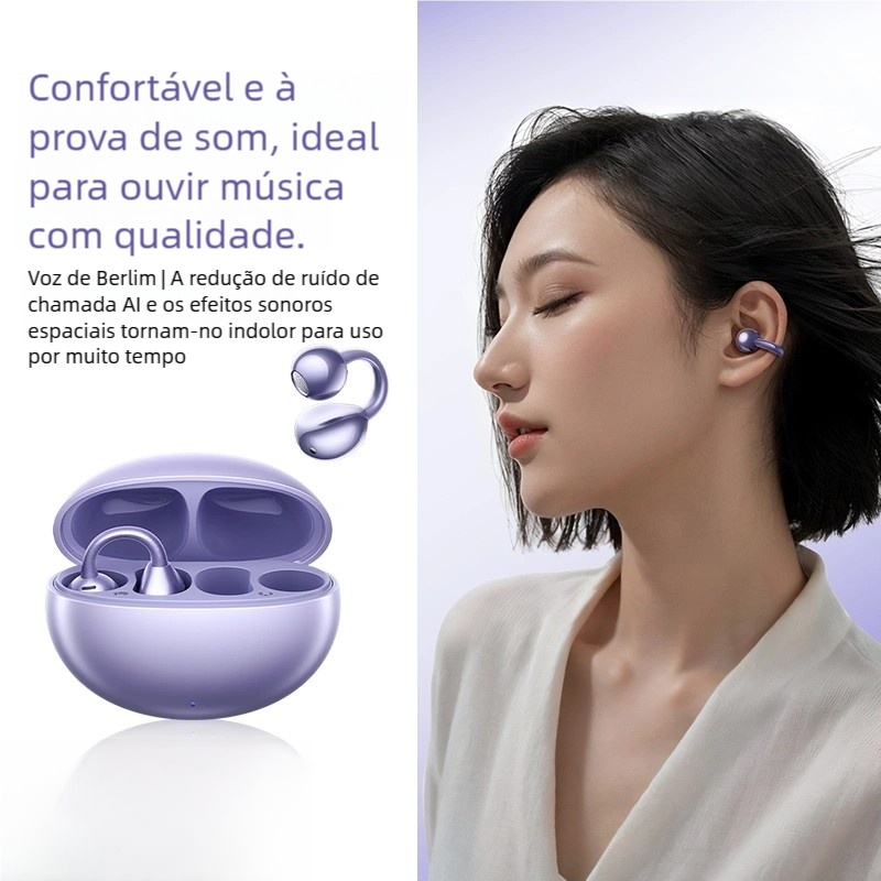 Condução Óssea Fone Bluetooth Sem Fio - Modelo Gancho Oficial à Prova de Suor Não Intrusivo