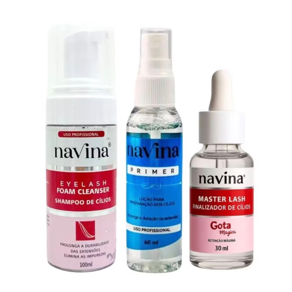 ￼Kit Retanção Navina Espuma 100ML Primer Finalizador Cílios em Oferta na Shopee