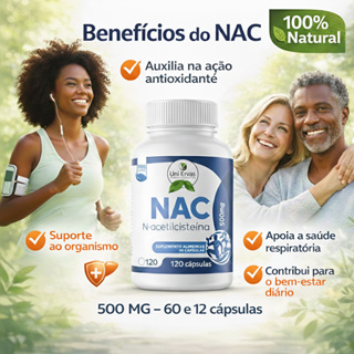 Nac - Acetilcisteina 500mg C 60/120 Cápsulas - Uniervas em Oferta na Shopee