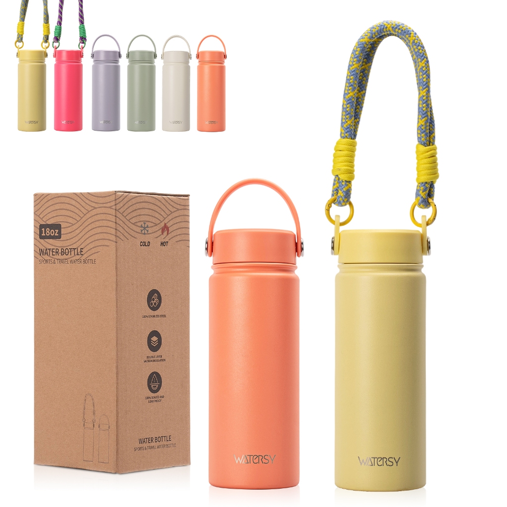 WATERSY Garrafa Térmica 532ml garrafa espacial Quente Frio Com Isolamento Térmico De Grande