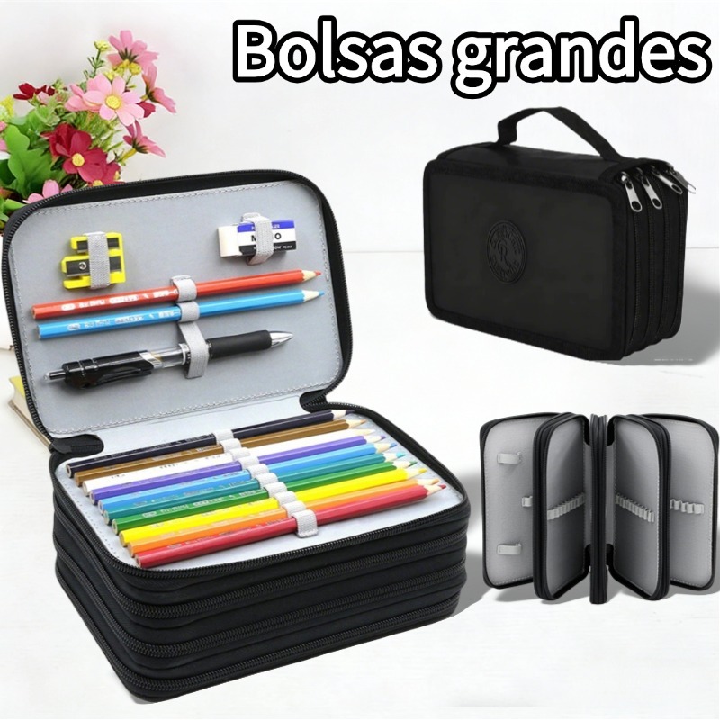 Estojo Escolar Estojo Box Estojo De Lápis De Quatro Camadas Com 72 Furos De Cor Material Escolar