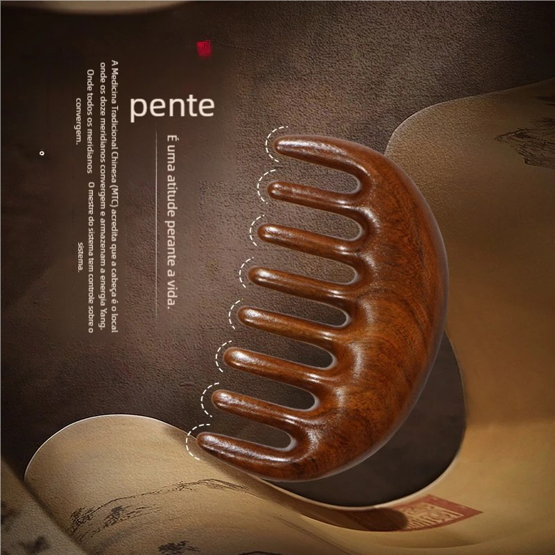 Ferramenta de Massagem de Couro Cabeludo - Pente 5 Dentes Sem Cabo, Resina Meridiana